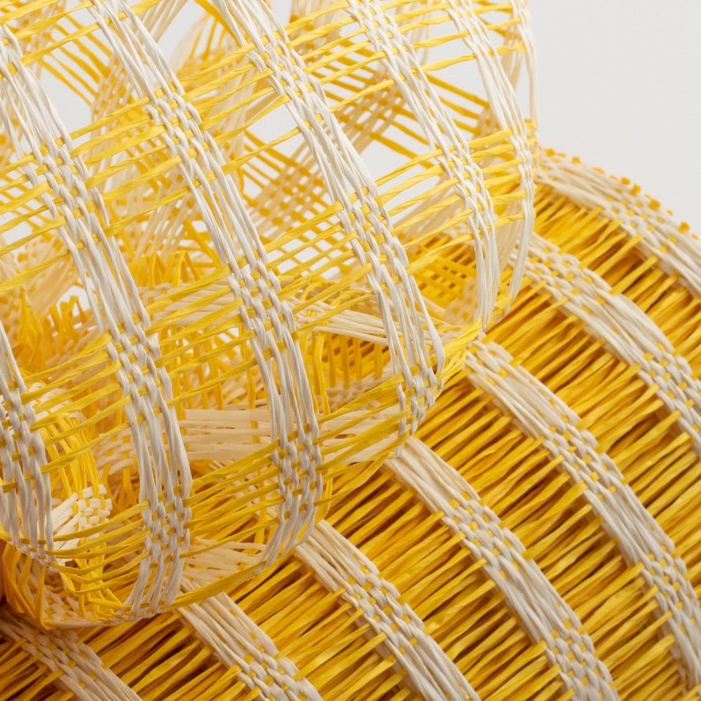 Shop For 10" Poly Burlap Check Mesh Ribbon: Yellow & Cream at Michelle's aDOORable Creations