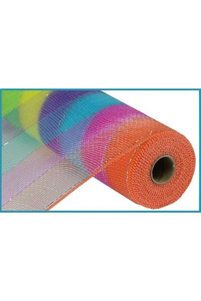 10" Poly Deco Foil Stripe Mesh: Hot Pink, Green, Yellow, Lavender, Turquoise - Michelle's aDOORable Creations - Poly Deco Mesh