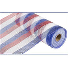 Shop For 10" Poly Deco Mesh Ribbon: Deluxe Stripe Patriotic at Michelle's aDOORable Creations