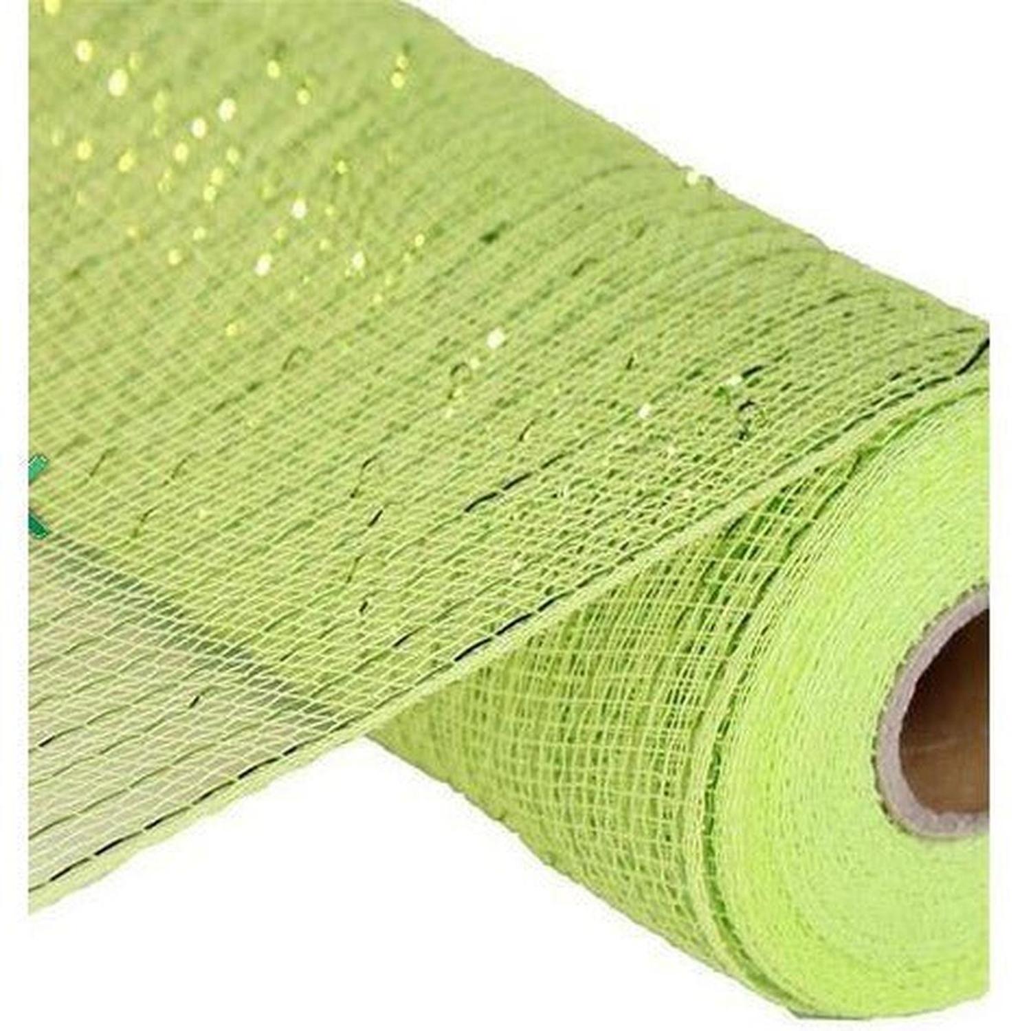 Shop For 10" Poly Deco Mesh Ribbon: Metallic Apple and Lime Green at Michelle's aDOORable Creations