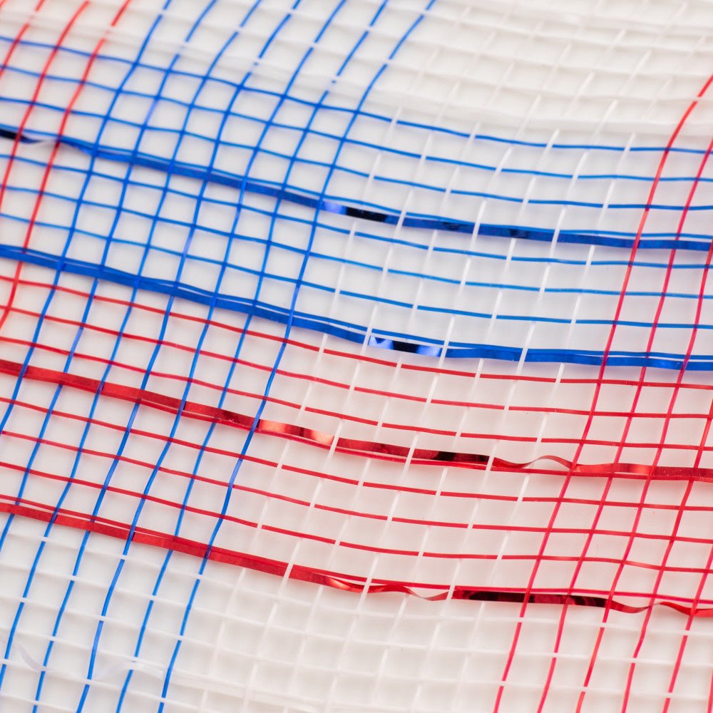 Shop For 10" Red White Blue Plaid Poly Deco Mesh Ribbon at Michelle's aDOORable Creations