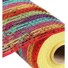 Shop For 10" Wide Foil Stripes Poly Deco Mesh Ribbon: Bright Multi (10 Yards) at Michelle's aDOORable Creations