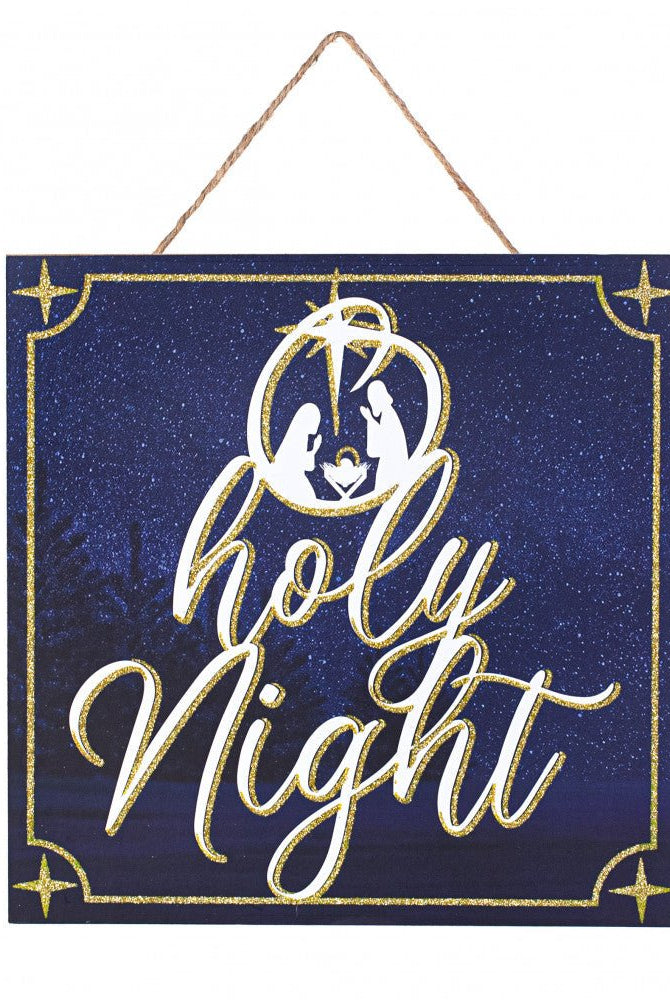 Shop For 10" Wood Sign: Glitter O Holy Night at Michelle's aDOORable Creations