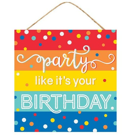 Shop For 10" Wooden Sign: Glitter Party Birthday at Michelle's aDOORable Creations