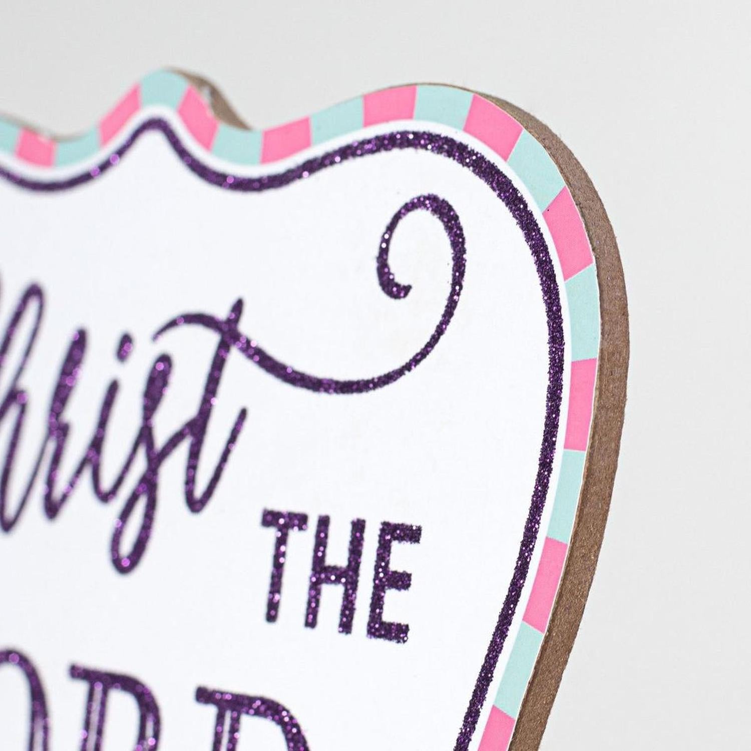 Shop For 10" Wooden Sign: Glitter The Lord Risen at Michelle's aDOORable Creations