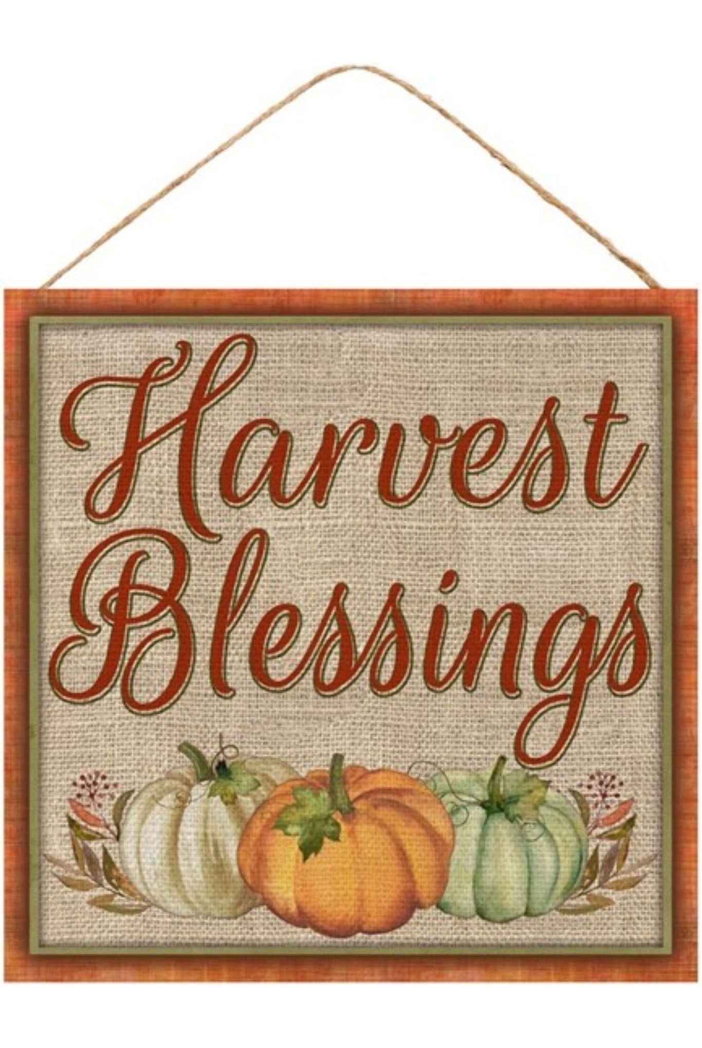 10" Wooden Sign: Harvest Blessings Pumpkin - Michelle's aDOORable Creations - Wooden/Metal Signs