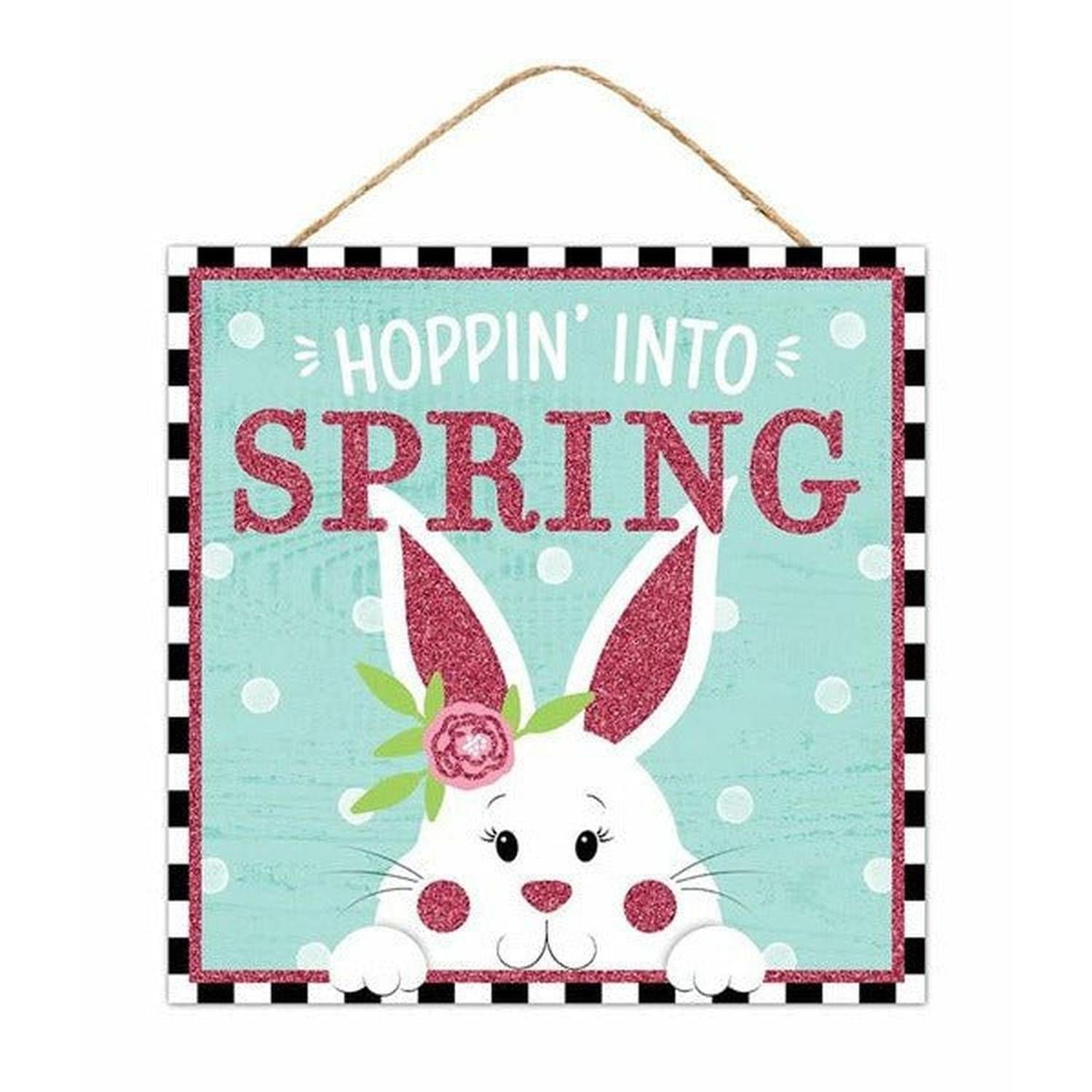 Shop For 10" Wooden Sign: Hoppin Into Spring at Michelle's aDOORable Creations