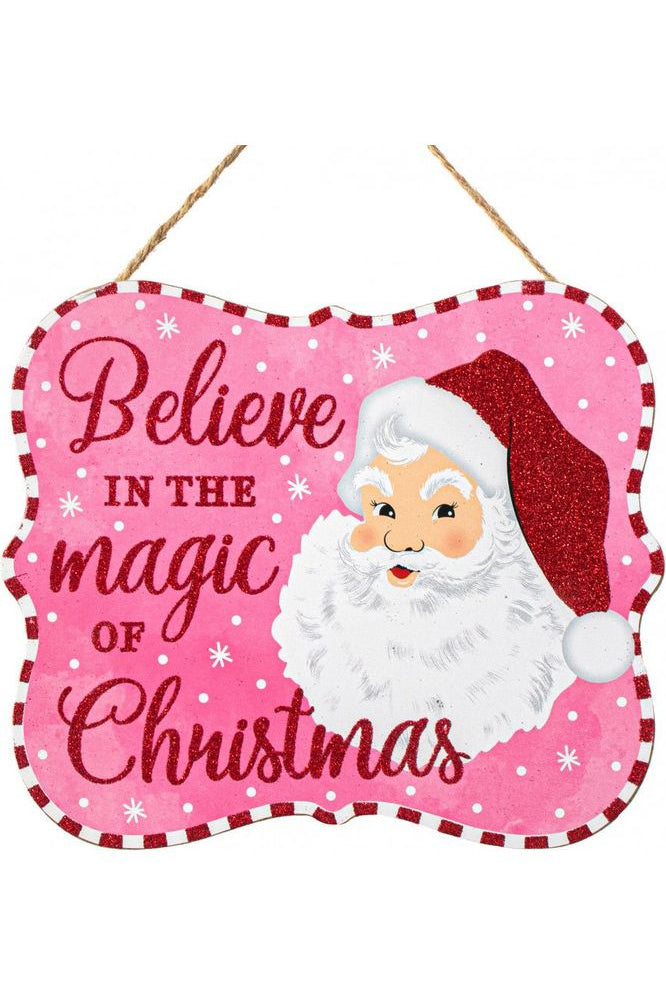 10" Wooden Sign: Magic of Christmas (Pink) - Michelle's aDOORable Creations - Wooden/Metal Signs