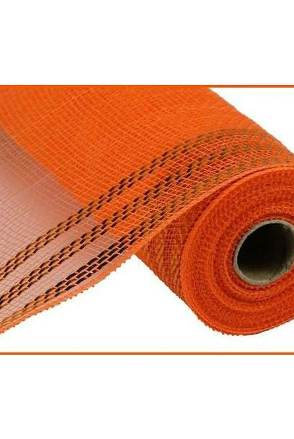 10.25" Border Stripe Mesh Ribbon: Orange (10 Yards)