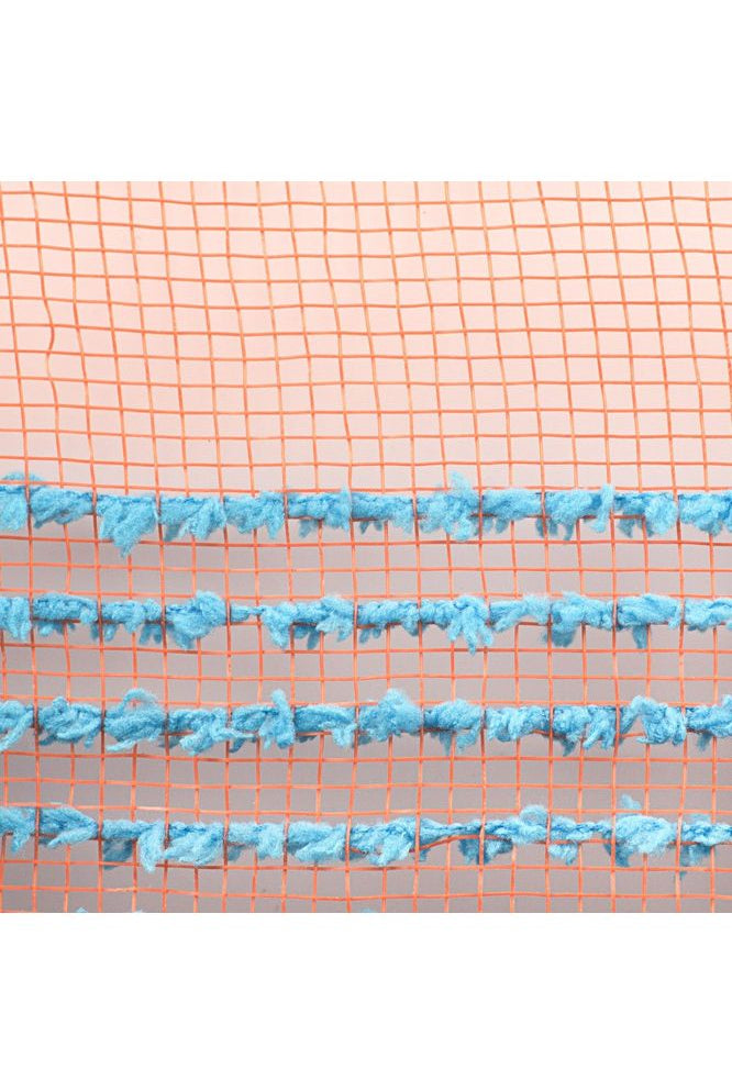 10.5" Drift Border Mesh: Orange/Turquoise (10 Yards) - Michelle's aDOORable Creations - Poly Deco Mesh
