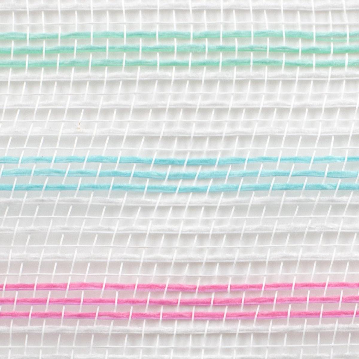 Shop For 10.5" Faux Jute Stripe Mesh Ribbon: Blue, Mint, Pink, White (10 Yards) at Michelle's aDOORable Creations