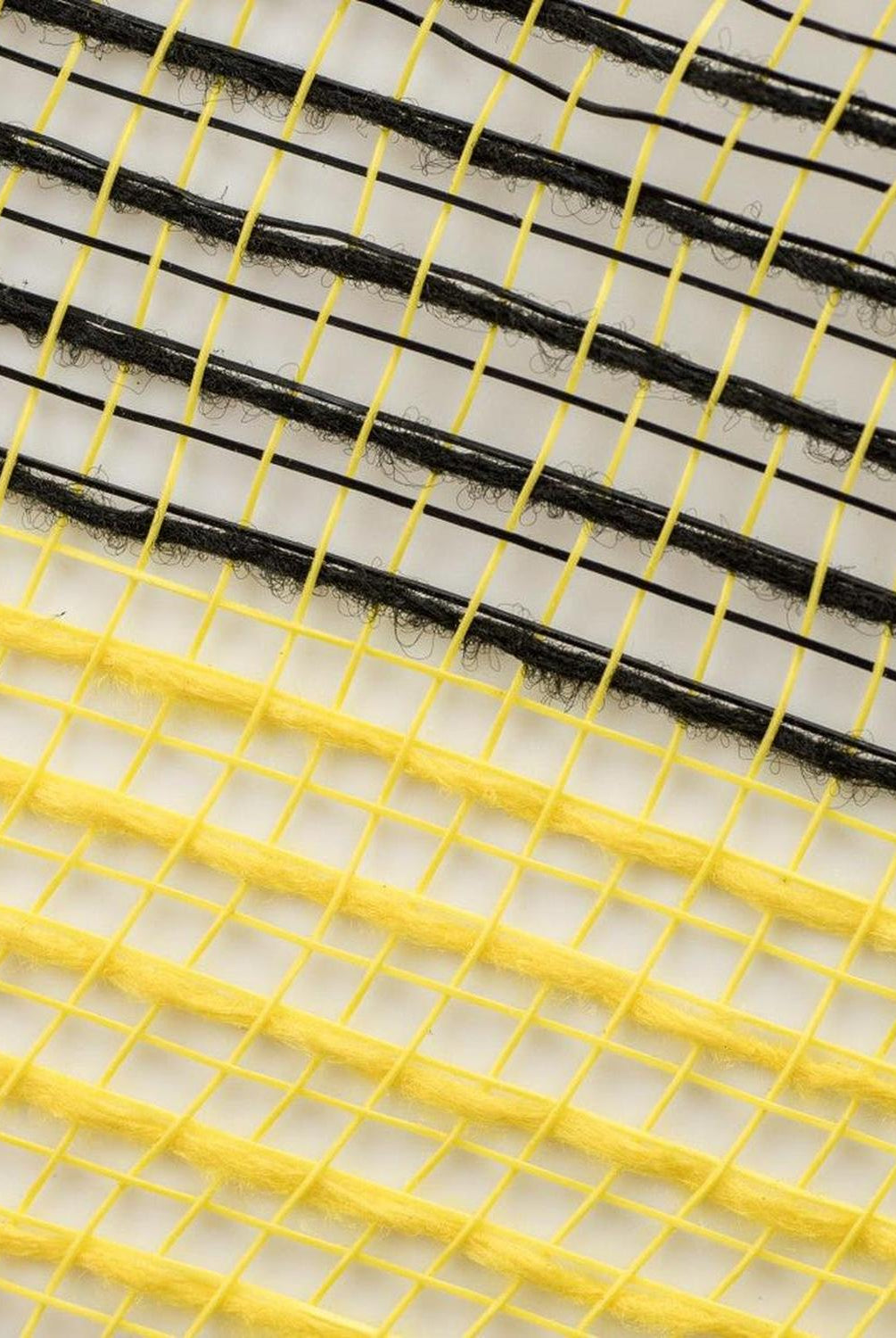 10.5" Faux Jute Striped Mesh Ribbon: Yellow & Black (10 Yards)