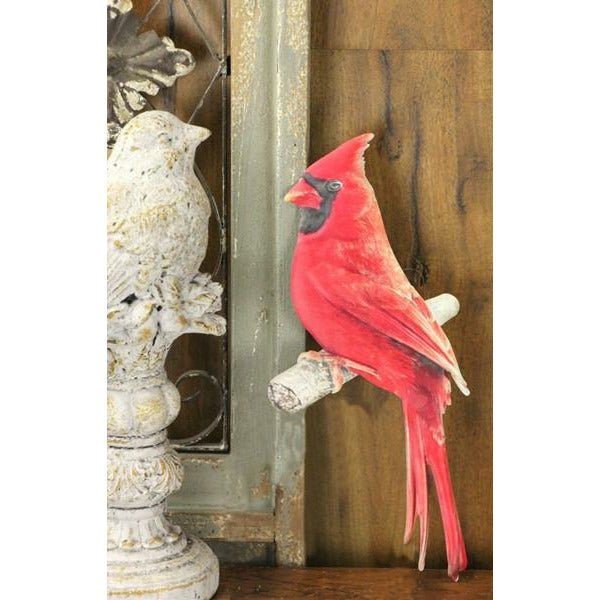 Shop For 10.5" Metal Embossed Cardinal on Branch at Michelle's aDOORable Creations