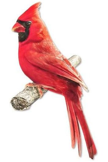 10.5" Metal Embossed Cardinal on Branch - Michelle's aDOORable Creations - Wooden/Metal Signs
