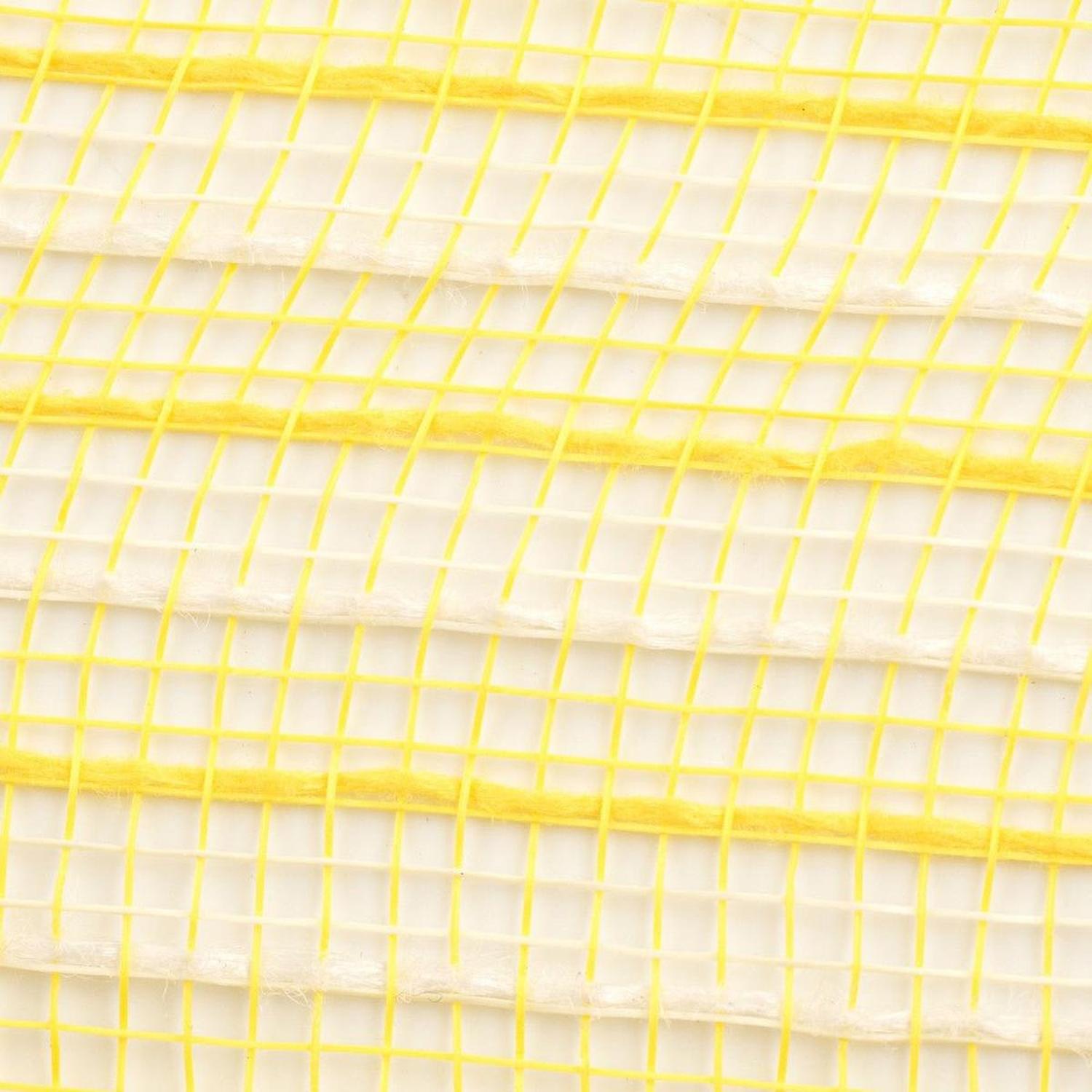 Shop For 10.5" Poly Jute Deco Mesh Ribbon: Yellow & Cream at Michelle's aDOORable Creations