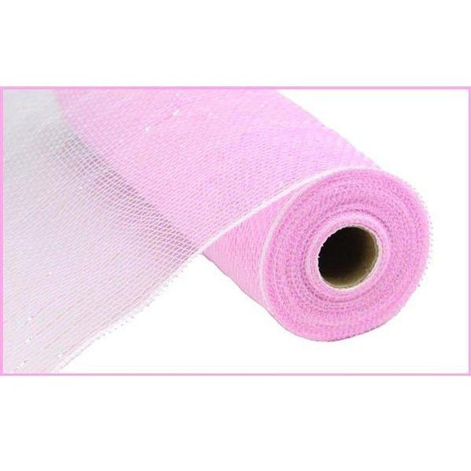 Shop For 10.5" Poly Mesh Roll Ribbon: Iridescent Pastel Pink Foil at Michelle's aDOORable Creations