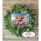 Shop For 10in Waterproof Sign: Spring Easter Baby Highland Cow at Michelle's aDOORable Creations