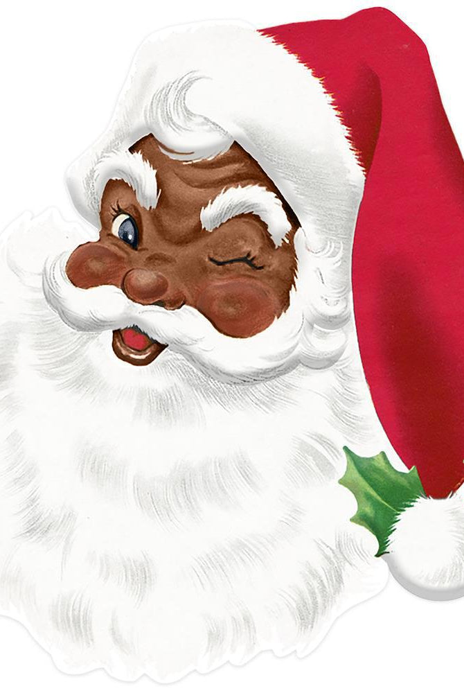 Shop For 12" Metal Embossed African Santa Face at Michelle's aDOORable Creations