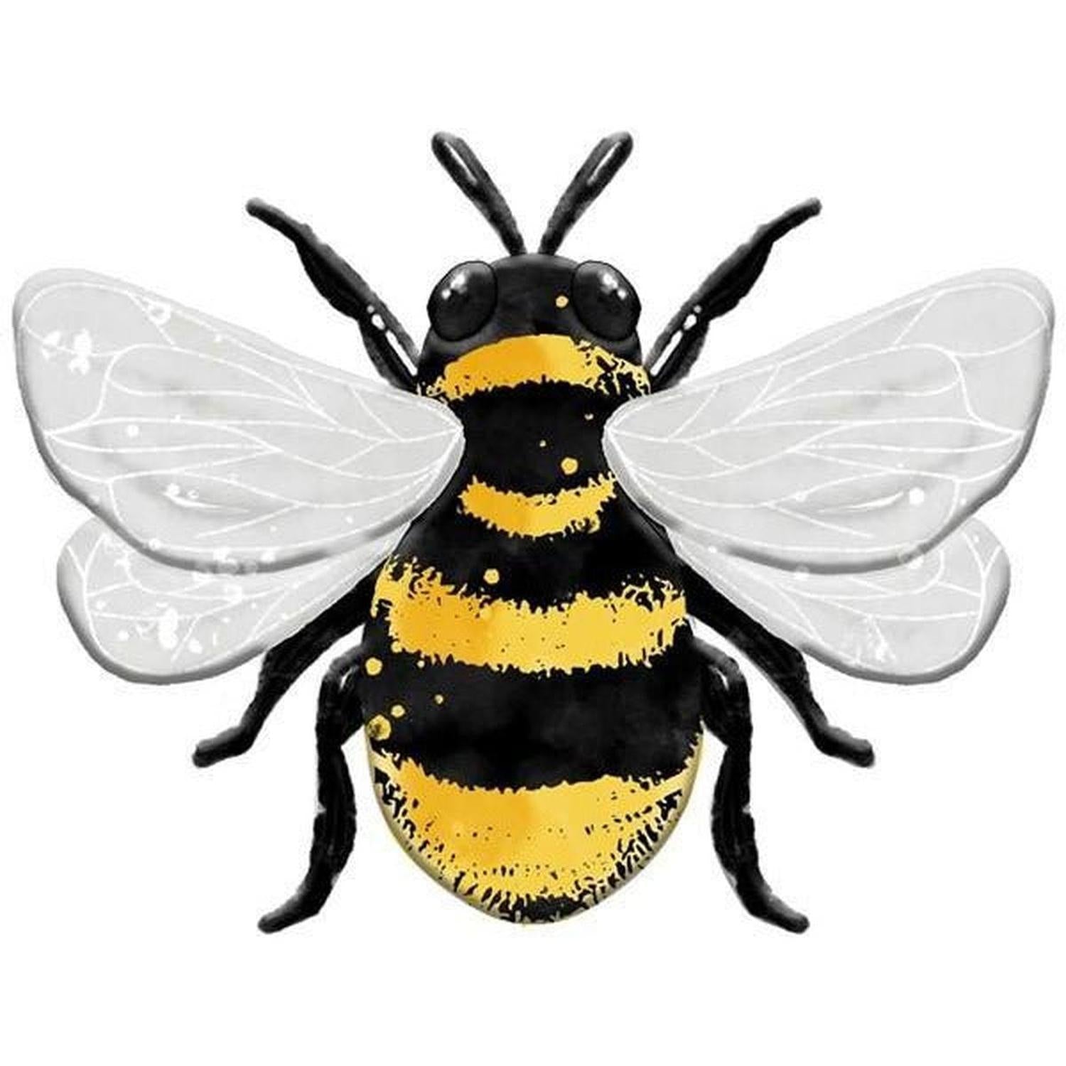 Shop For 12" Metal Embossed Bee Hanger: White at Michelle's aDOORable Creations