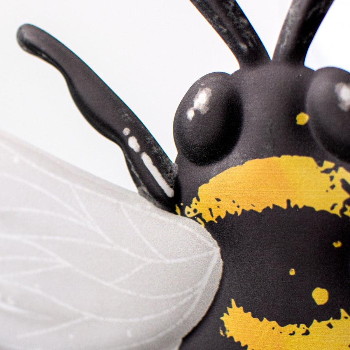 Shop For 12" Metal Embossed Bee Hanger: White at Michelle's aDOORable Creations