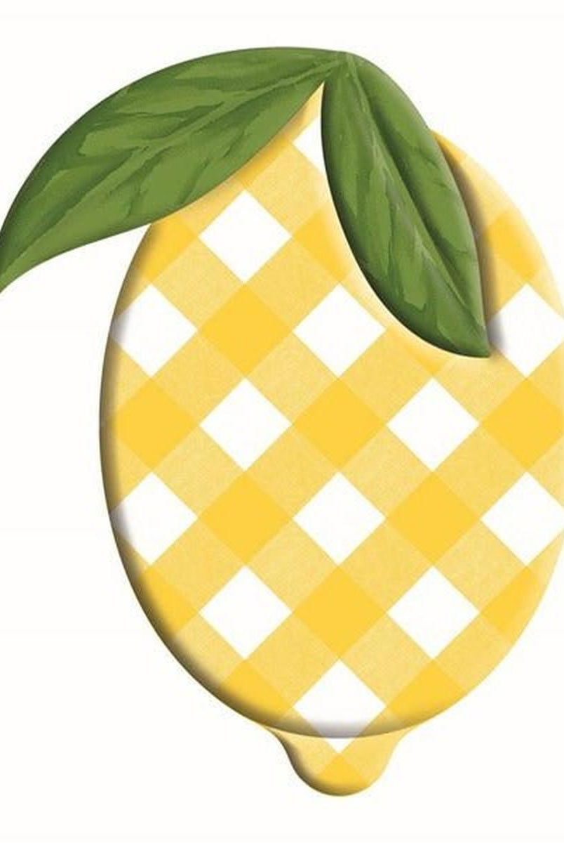 Shop For 12" Metal Embossed Hanger: Check Lemon at Michelle's aDOORable Creations