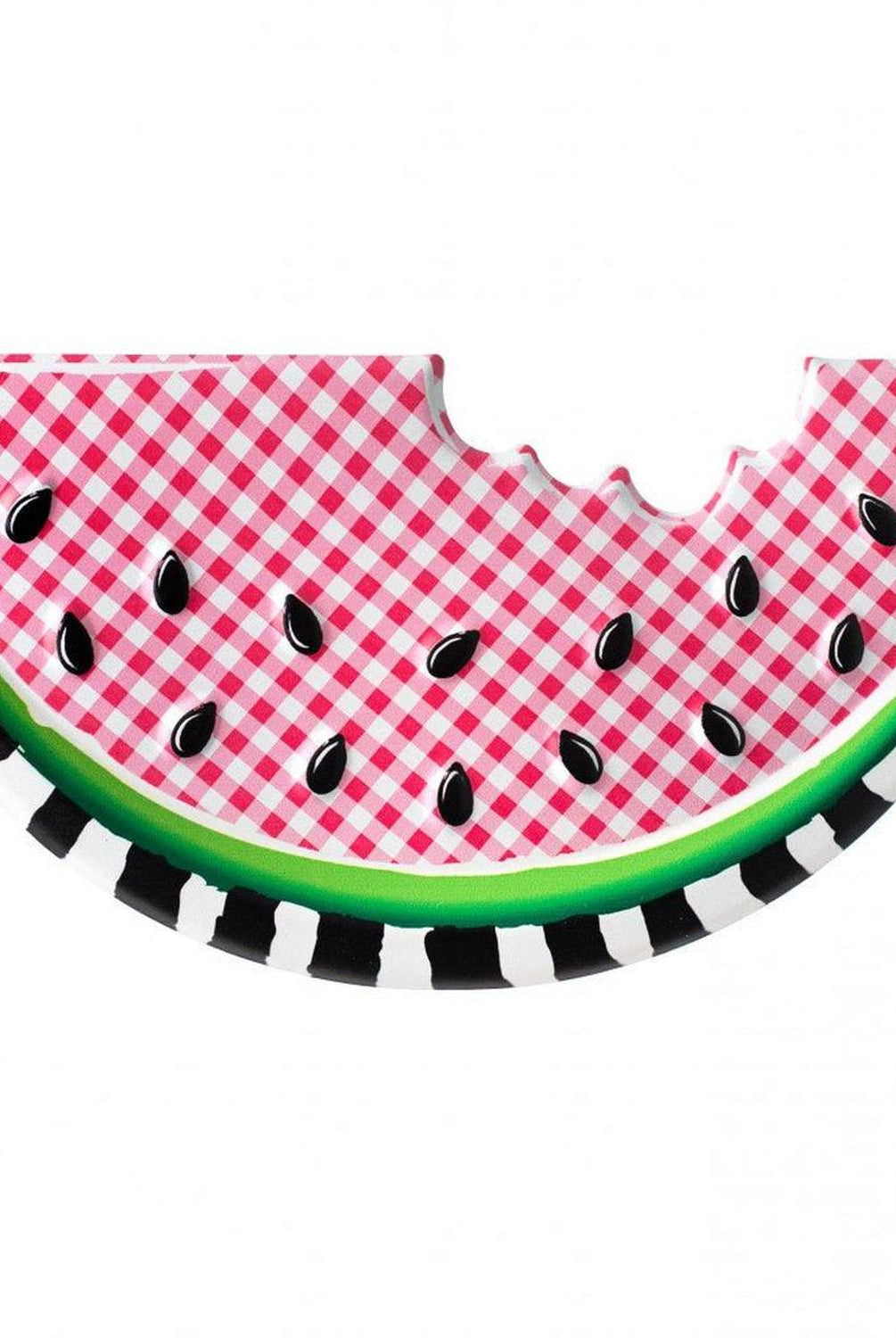 12" Metal Embossed Hanger: Watermelon Check