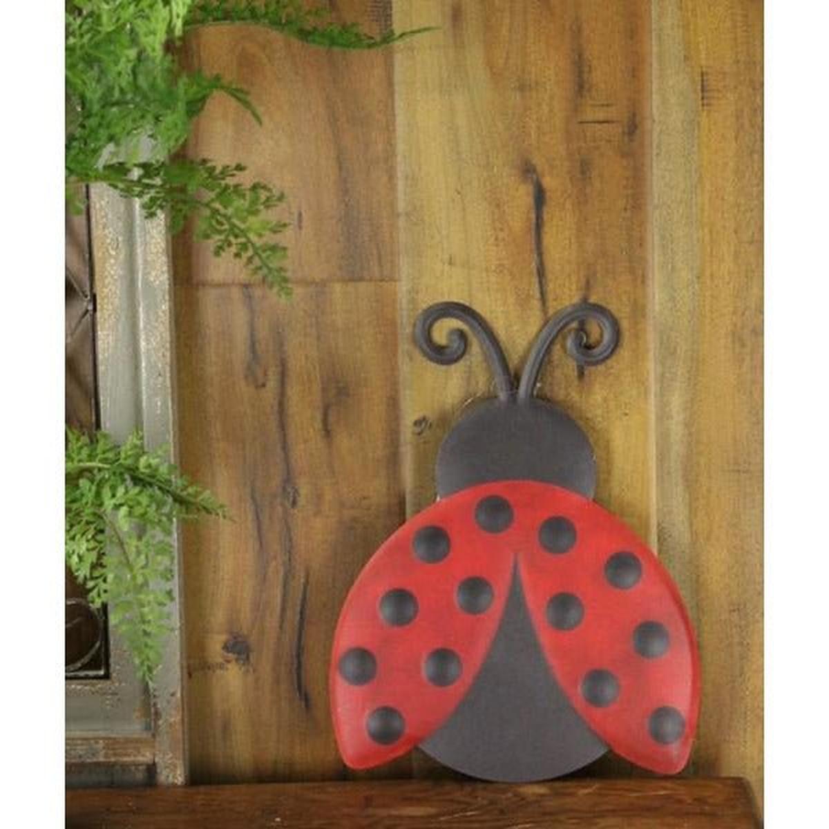 Shop For 12" Metal Embossed Ladybug Hanger: Solid at Michelle's aDOORable Creations