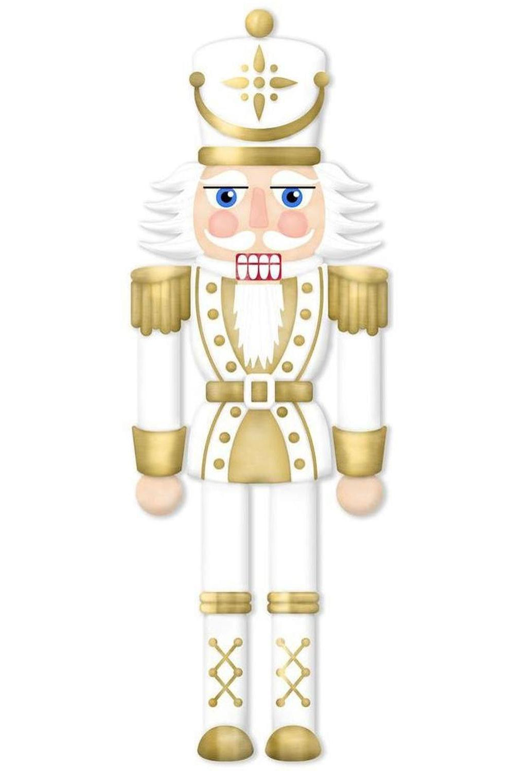 12" Metal Embossed Nutcracker: Gold