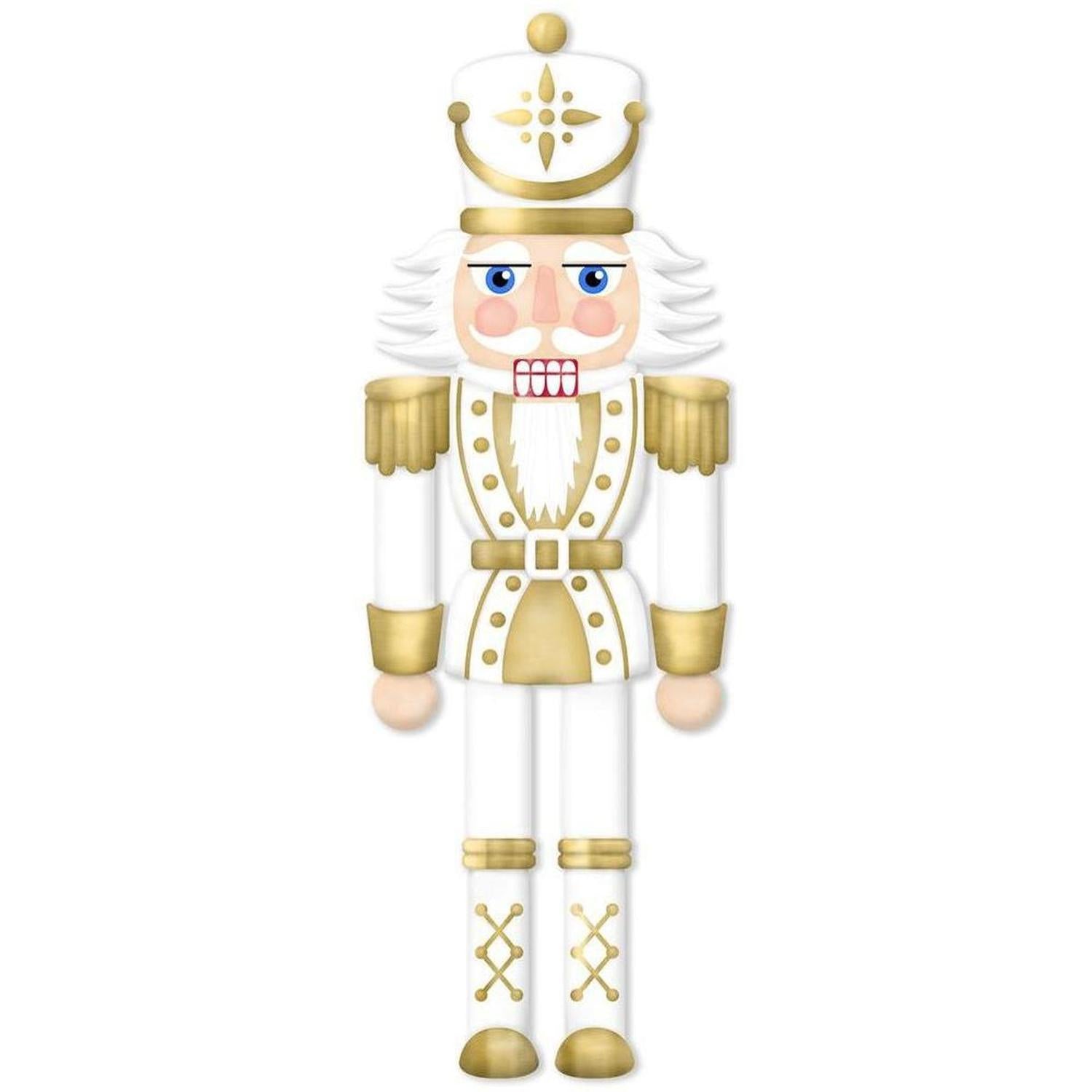 12" Metal Embossed Nutcracker: Gold