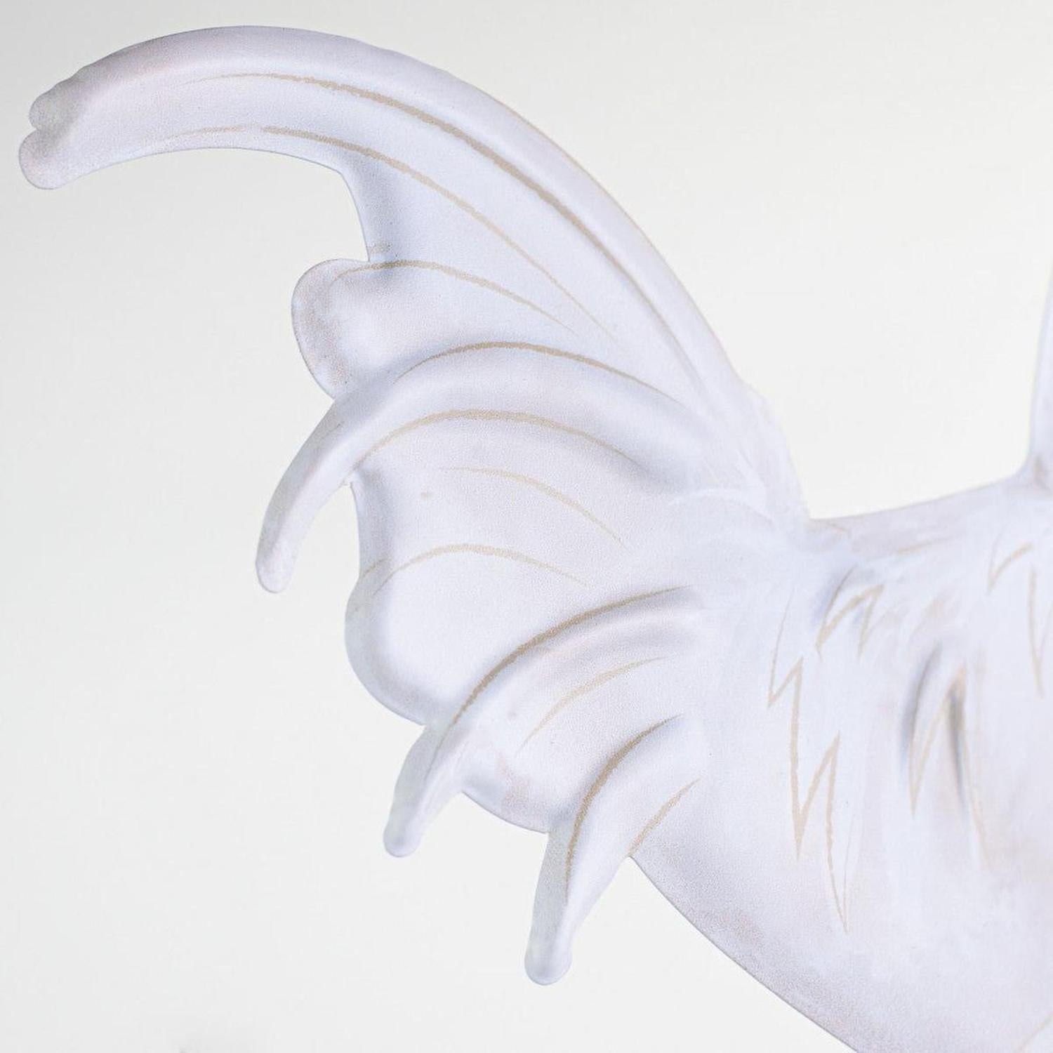 12" Metal Rooster Hanger: White