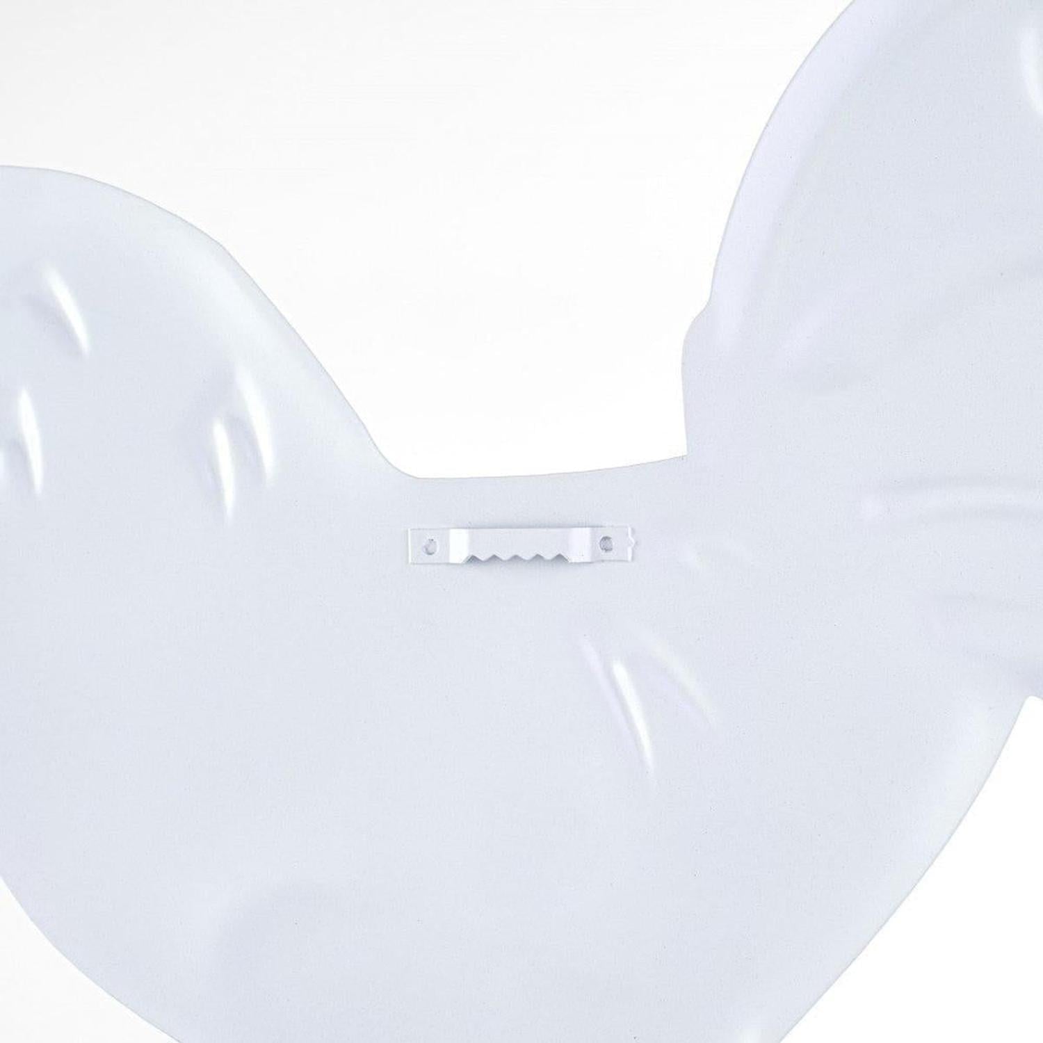 12" Metal Rooster Hanger: White