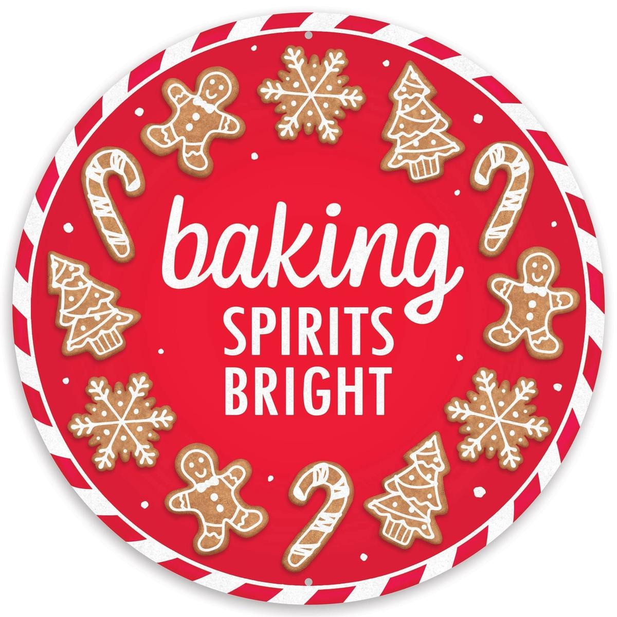 Shop For 12" Metal Round Sign: Baking Spirits Bright at Michelle's aDOORable Creations