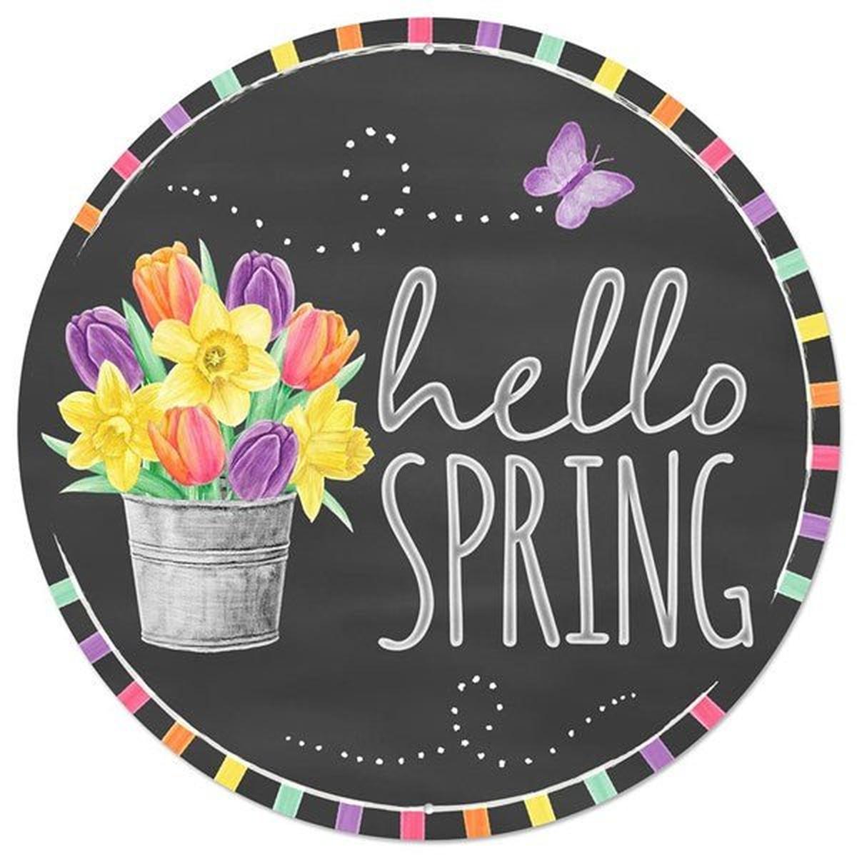Shop For 12" Metal Sign: Hello Spring at Michelle's aDOORable Creations