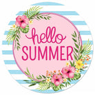 Shop For 12" Metal Sign: Hello Summer Floral at Michelle's aDOORable Creations