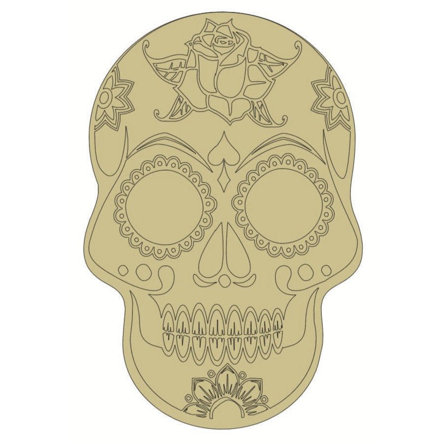 Shop For 12" Sugar Skull (Rose Head) Wood Cutout - Unfinished Wood at Michelle's aDOORable Creations