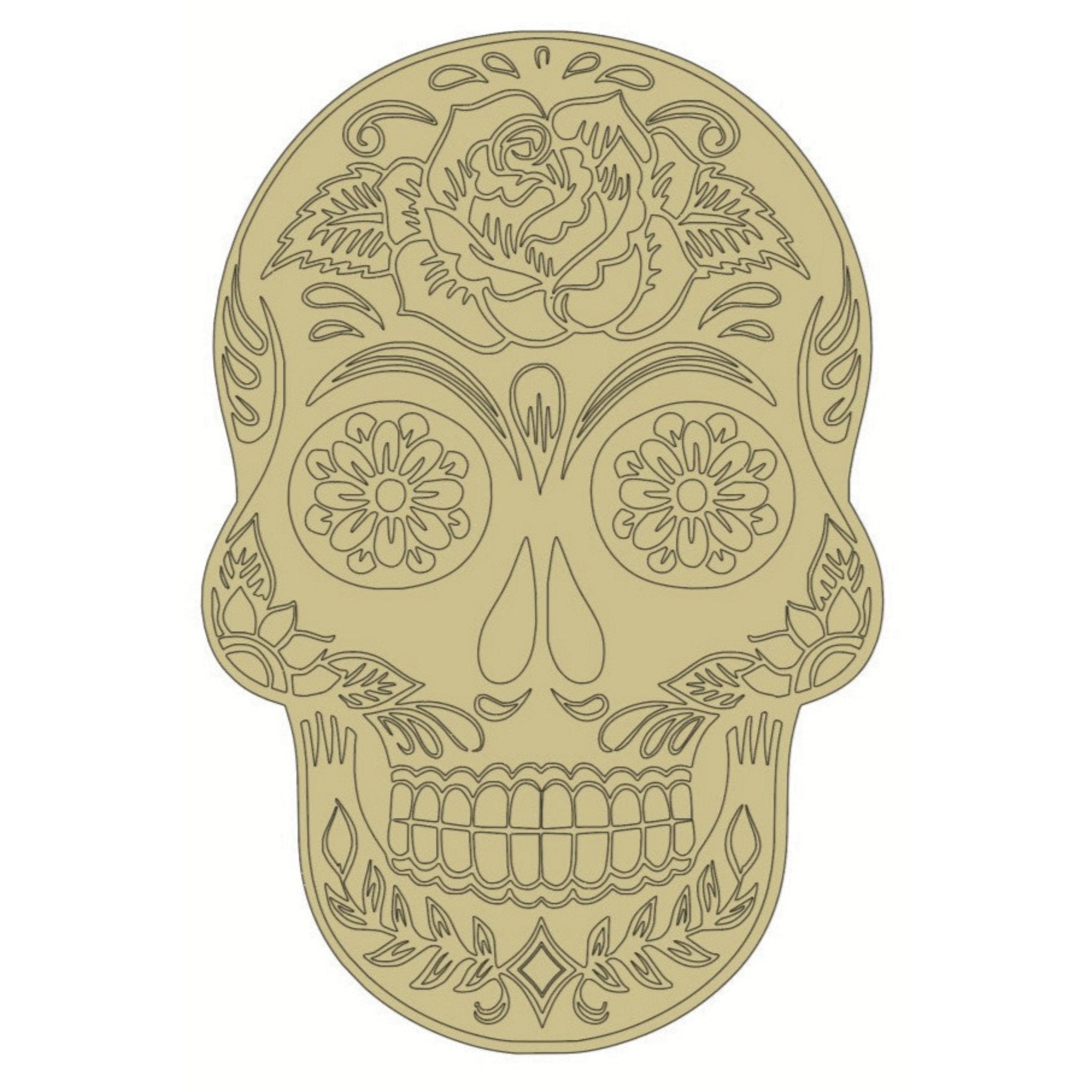 Shop For 12" Sugar Skull Wood Cutout - Unfinished Wood at Michelle's aDOORable Creations