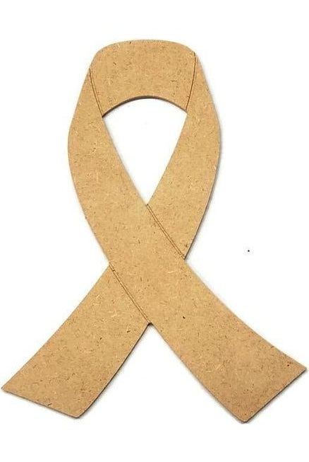 12" Unpainted MDF Awareness Ribbon Cutout - Michelle's aDOORable Creations - Unfinished Wood Cutouts