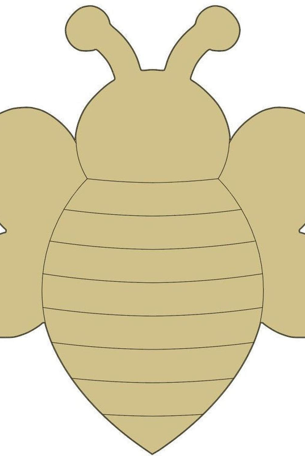 12" Unpainted MDF Bumble Bee Wooden Cut Out