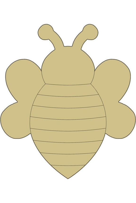 12" Unpainted MDF Bumble Bee Wooden Cut Out - Michelle's aDOORable Creations - Unfinished Wood Cutouts