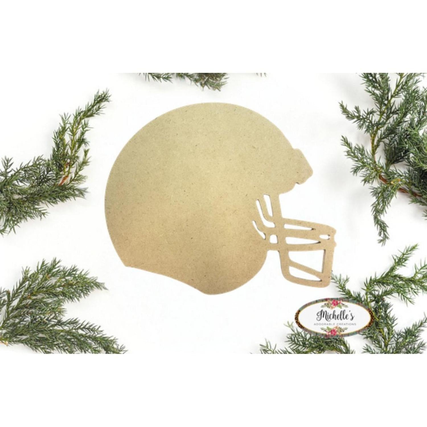 Shop For 12" Unpainted MDF Football Helmet Cutout at Michelle's aDOORable Creations