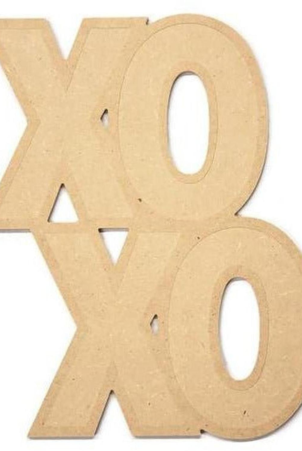 12" Unpainted MDF Hugs & Kisses XOXO Cutout