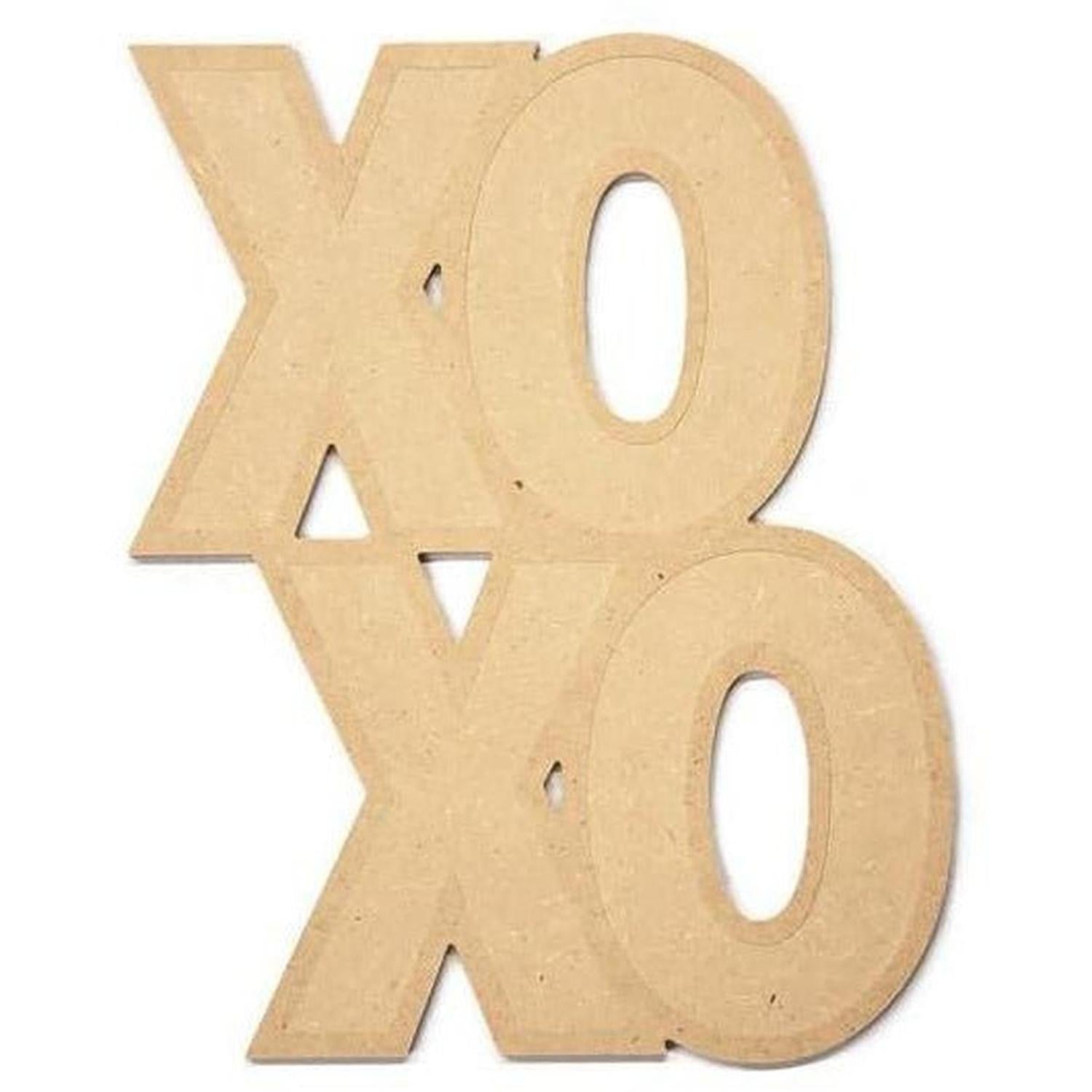 Shop For 12" Unpainted MDF Hugs & Kisses XOXO Cutout at Michelle's aDOORable Creations