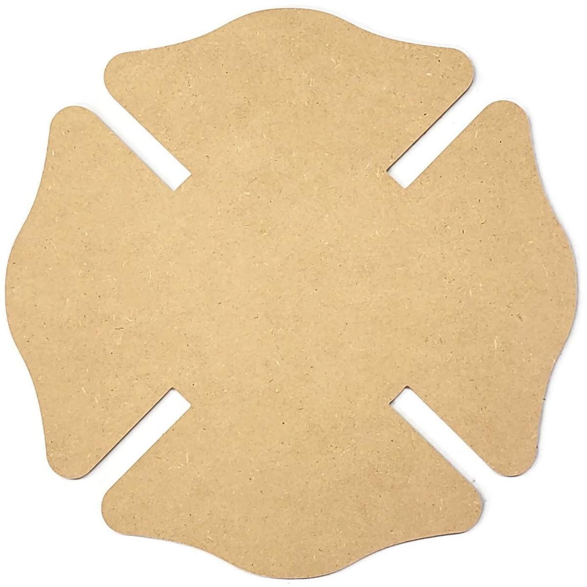 Shop For 12" Unpainted MDF Wood Fireman Maltese Cross Cutout at Michelle's aDOORable Creations