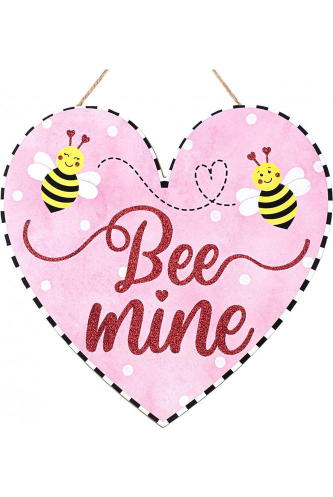 12" Wood Heart Hanger Sign: Bee Mine - Michelle's aDOORable Creations - Wooden/Metal Signs