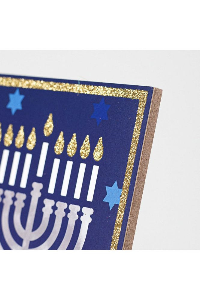 12" Wood Sign: Happy Hanukkah Glitter - Michelle's aDOORable Creations - Wooden/Metal Signs