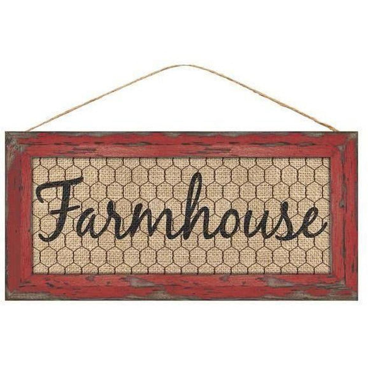 Shop For 12" Wooden Sign: Farmhouse (Red) at Michelle's aDOORable Creations