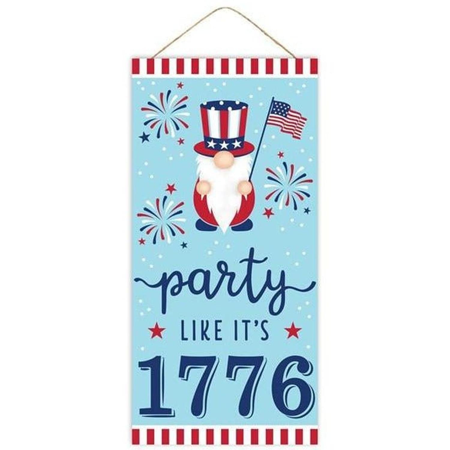 Shop For 12" Wooden Sign: Gnome Party Like 1776 at Michelle's aDOORable Creations