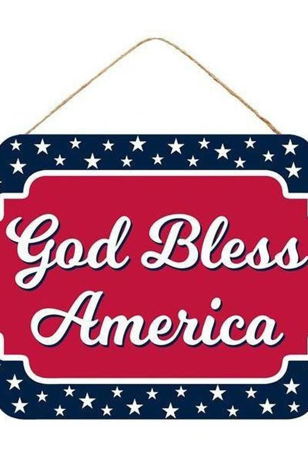 12" Wooden Sign: God Bless America
