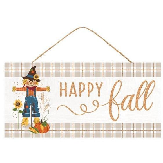 Shop For 12" Wooden Sign: Happy Fall Scarecrow at Michelle's aDOORable Creations