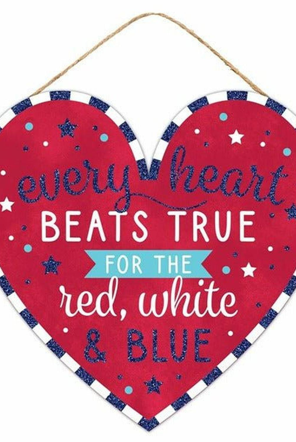 12" Wooden Sign: Heart Beats True